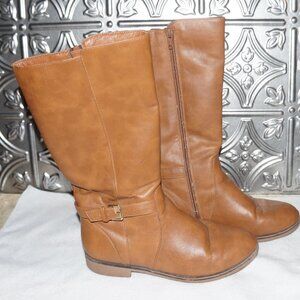 Children's Place Girls Size 4 Tall Riding Brown Boots Buckle Adjust